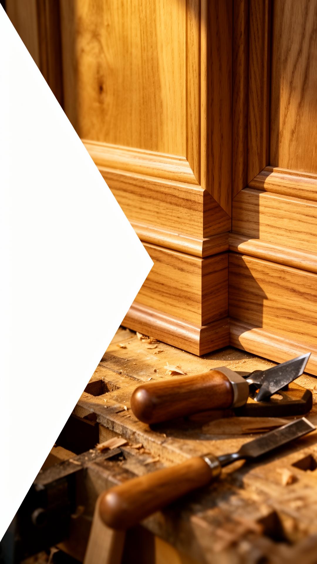 Refined finish carpentry detail with mitered trim and warm wood grain — Fink Home Improvements, general contractor in Onalaska, WI